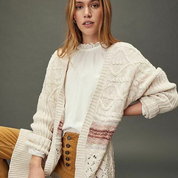 Anthropologie Pilcro Jemma Cable-Knit Cardigan size M/L new with tag - Picture 5 of 11